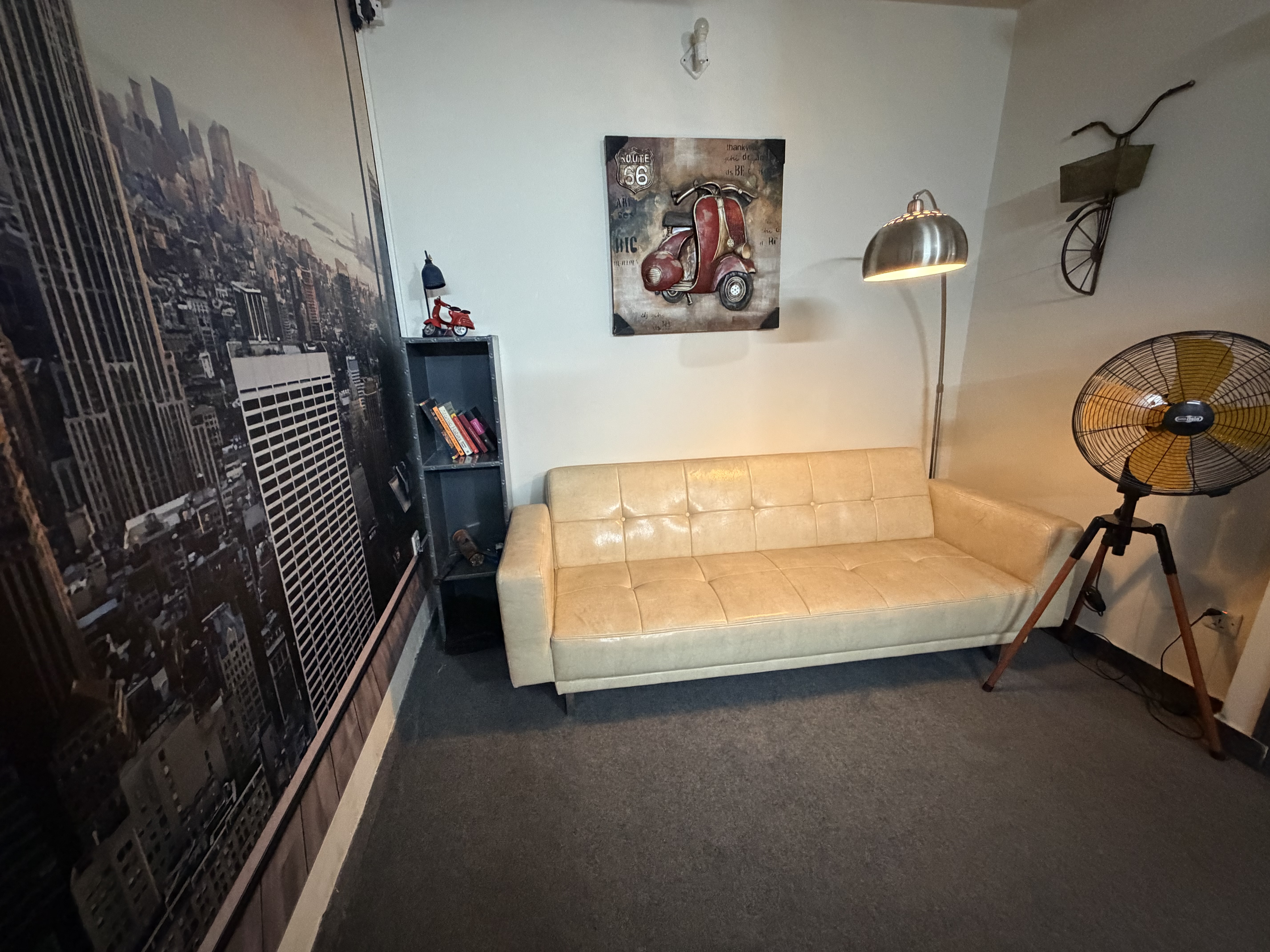 Bright, modern co-working space with people collaborating